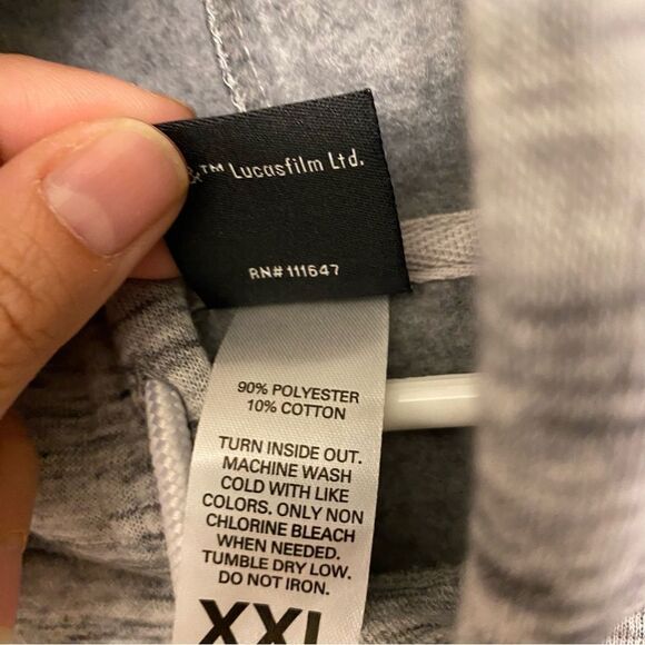 Star Wars Lucas Film gray unisex Millennium Falcon Hoodie retro plus size XXL - Picture 5 of 7